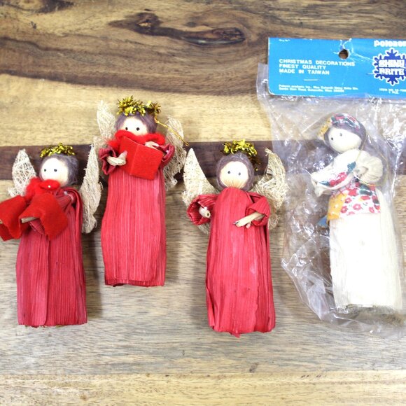 NOS unopened Shiny Brite Corn Husk Produce Vendor Christmas Ornament - Picture 1 of 10